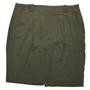 Liz Claiborne Olive Army Green Pleated Utilitarian Pencil Skirt Women's Size 14